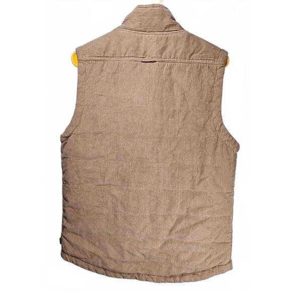 Union SEA WA Men's Beige Corduroy Vest with Plaid Lining Size Small - Picture 2 of 8